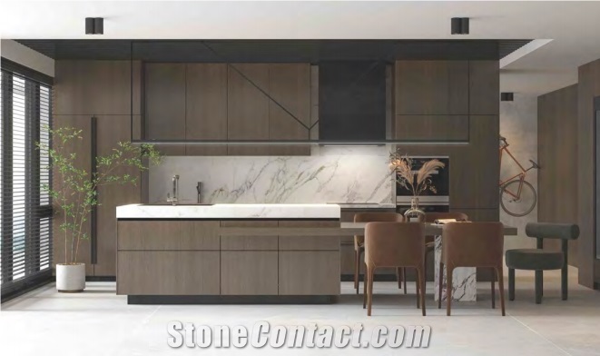 Straight Grain Ebony Artificial Stone Slab, Sintered Stone