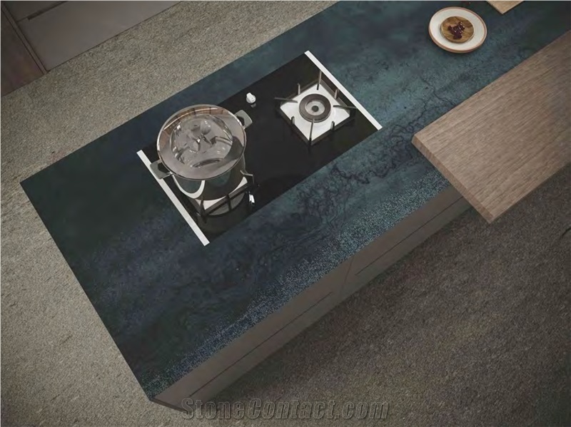 TITANIUM BLUE SINTERED STONE SURFACE COUNTERTOP
