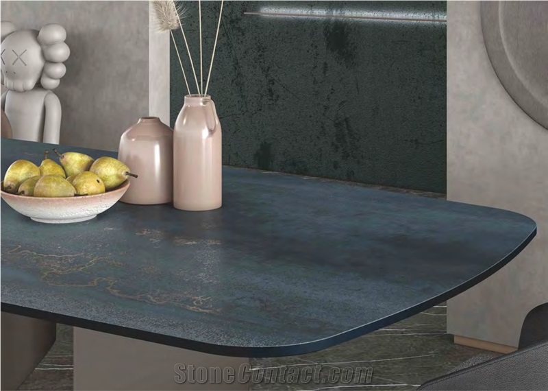 TITANIUM BLUE SINTERED STONE TABLE TOP
