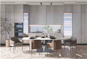 TITANIUM SILVERY GREY SINTERED STONE TILES SLABS PANELS