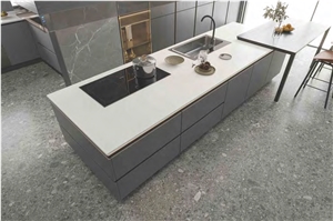 White Aurora Sintered Stone Kitchen Tops
