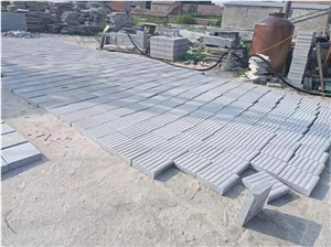 Light Grey Granite Sandblast Surface Grooving Blind Stone