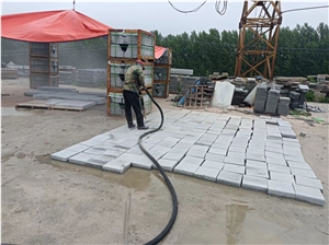 Light Grey Granite Sandblast Surface Grooving Blind Stone