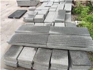 Light Grey Granite Sandblast Surface Grooving Blind Stone