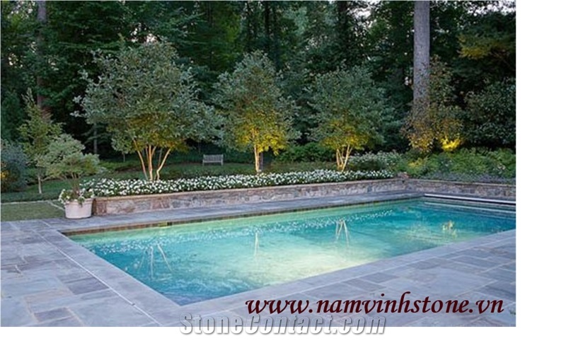 Vietnam Bluestone Swimming Pool Border Scraped, Pool Deck Pavers
