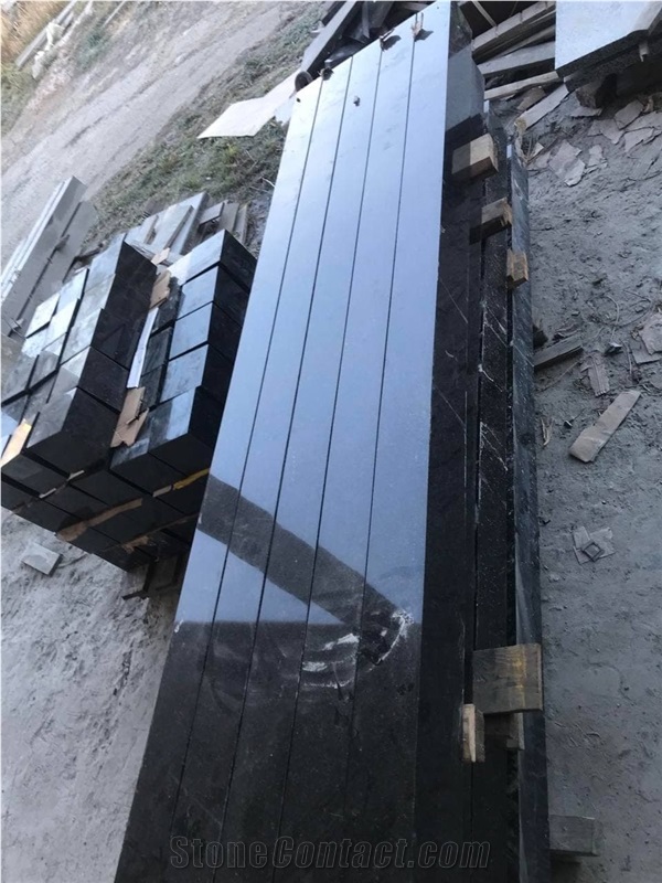 Black Granite Polished Grave Kerbstone, Monumental Curbs