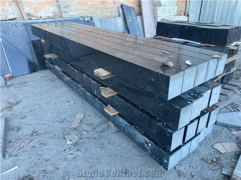 Black Granite Polished Grave Kerbstone, Monumental Curbs