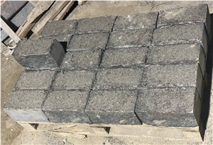 Old Town Cube Stone, Antik Nero Gabbro Black Granite Cobble Stone