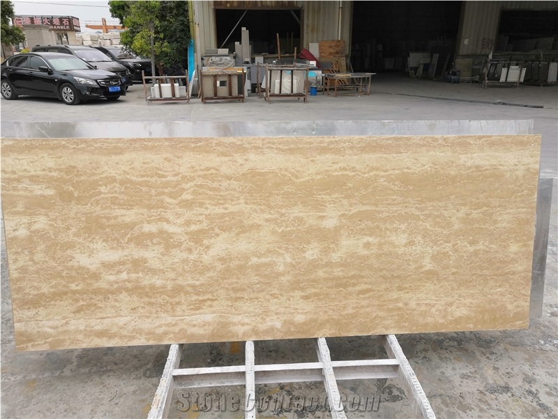 Beige Travertine Honeycomb Stone Panels For Wall Cladding