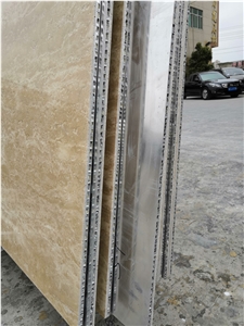Beige Travertine Honeycomb Stone Panels For Wall Cladding