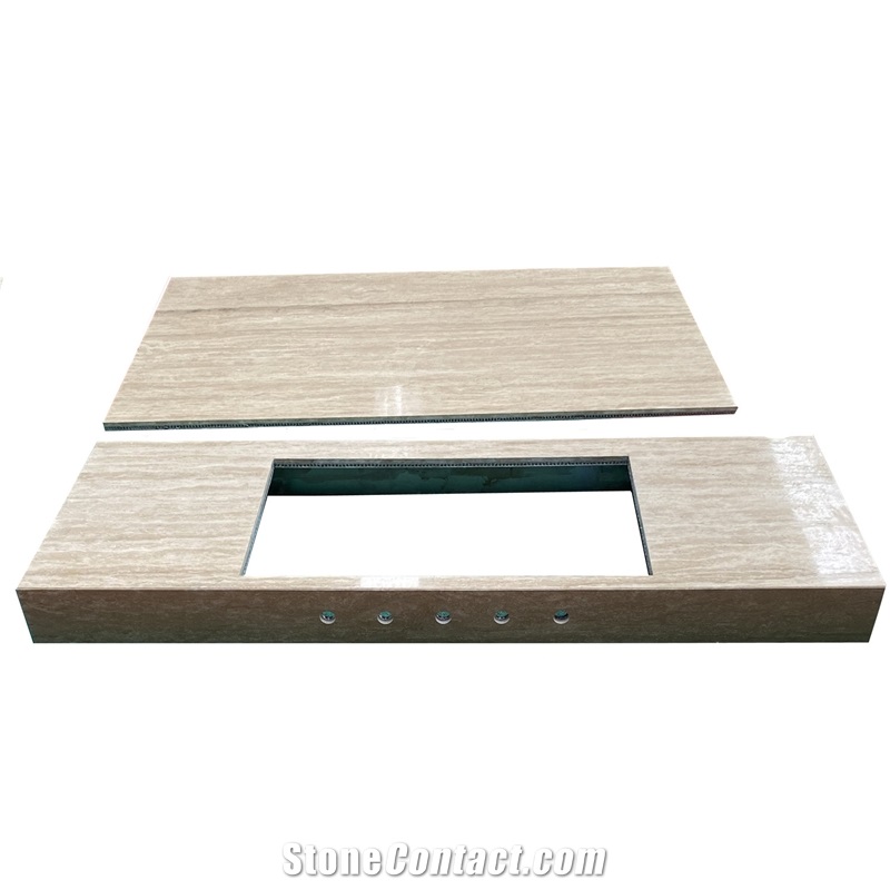 Beige Travertine Lightweight Backed Aluminum Honeycomb Panel