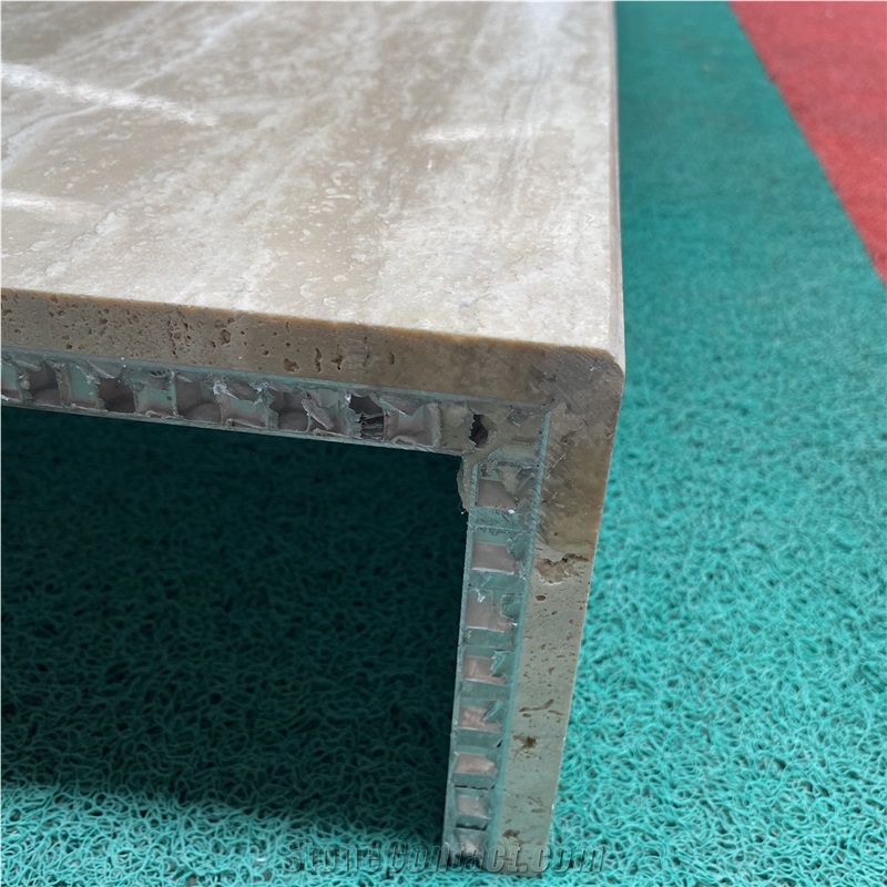 Beige Travertine Lightweight Backed Aluminum Honeycomb Panel