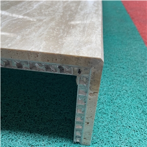 Beige Travertine Lightweight Backed Aluminum Honeycomb Panel