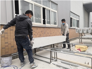 Ice Green Granite Backed Honeycomb Panels For Pillar