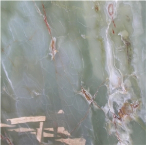 Translucent Glass Backed Onice Verde Pakistan Stone Panel