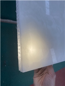 Translucent Plastic Honeycomb Panel Backed White Onyx