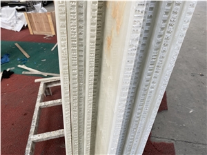Translucent Plastic Honeycomb Panel Backed White Onyx
