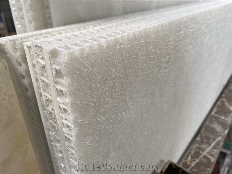 Translucent Plastic Honeycomb Panel Backed White Onyx