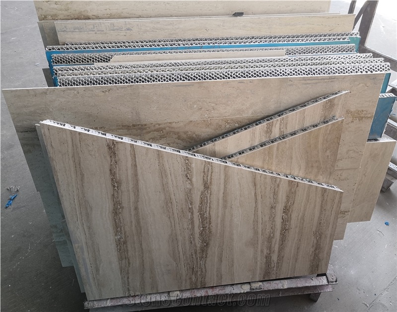 Travertine Backed Aluminum Honeycomb Panels For Wall
