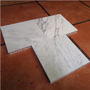 Volacas White Marble Backed Aluminum Honeycomb Panels