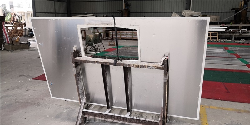White Quartz Backed Aluminum Honeycomb Panels