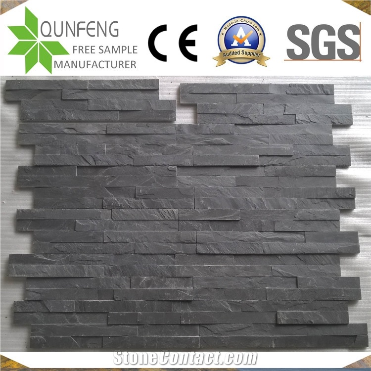 China 10*36CM Black Culture Stone Z Slate Split Face Mosaic