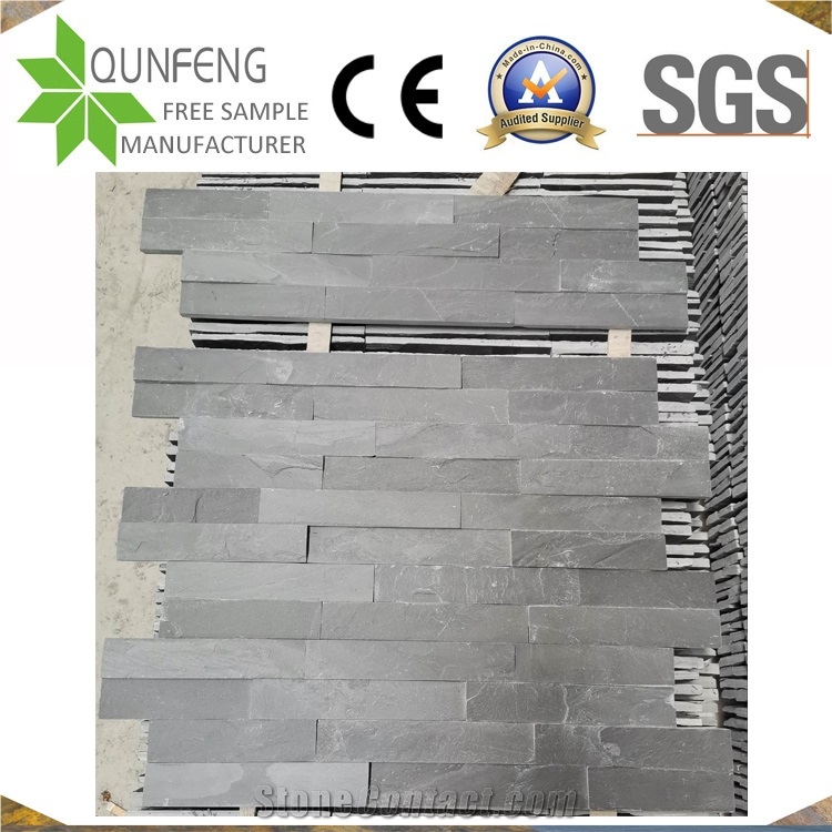 China Natural Black Split Face Slate Cheap Stack Stone