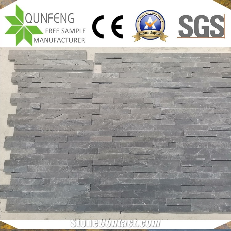China Natural Black Split Face Slate Cheap Stack Stone