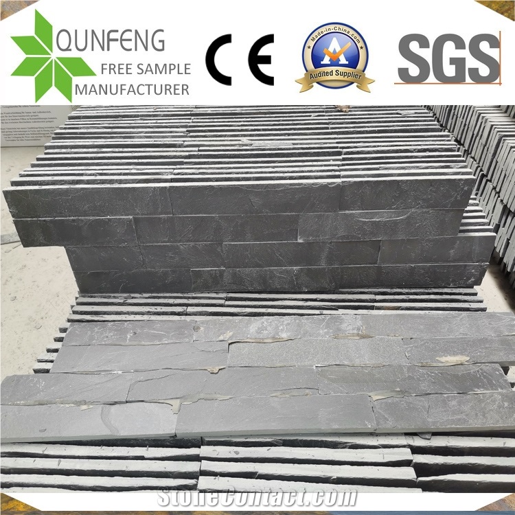 China Natural Z Stone Black Slate Wall Panel