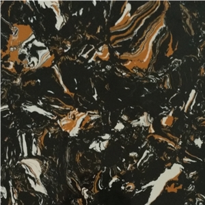 China Artificial Marble Black Gold Flower With High Quality