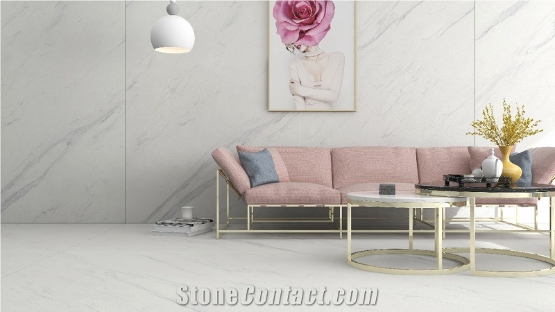 China Honed Platina White Sintered Stone Polished Slab