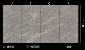 China Output Monier Gray Sintered Stone Polished Slab