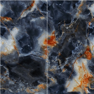 China Sintered Stone Black Jade Polished Slab