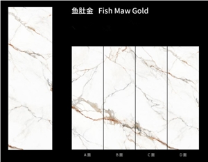 China Sintered Stone Fish Maw Golden Polished Slab China Sintered Stone Fish Maw Golden Polished Slab