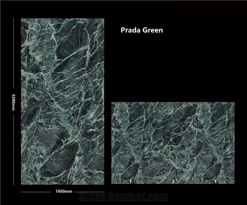 China Sintered Stone Prada Green Polished Slab