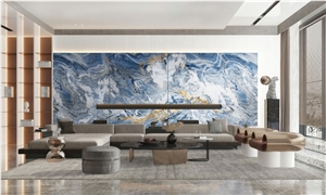 Excellent Quality Sky Blue Sea Sintered Stone Slab