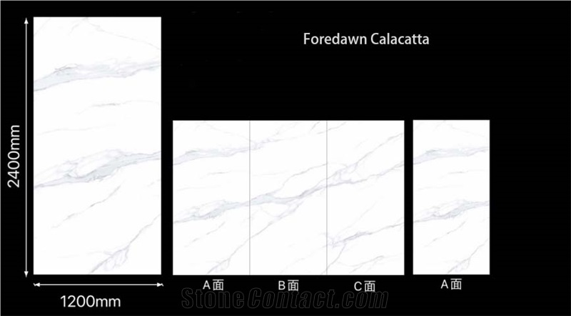Foredawn Calacatta Sintered Stone Slab With Elegant Sharp