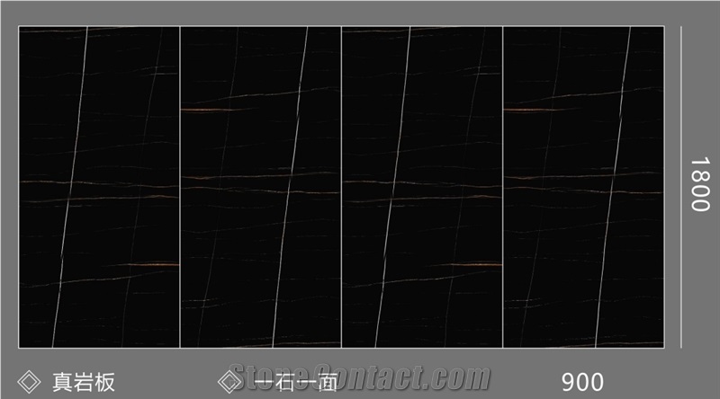 Good Price Nero Porto Sintered Stone Polished Slab