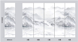 Good Quality Ink Painting Polished Sintered Stone Slab