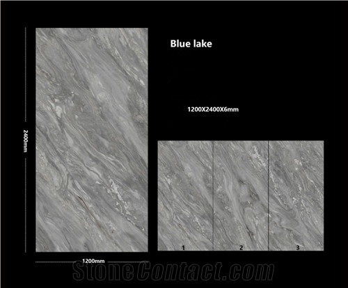 High Quality Blue Lake Sintered Stone Polished Slab