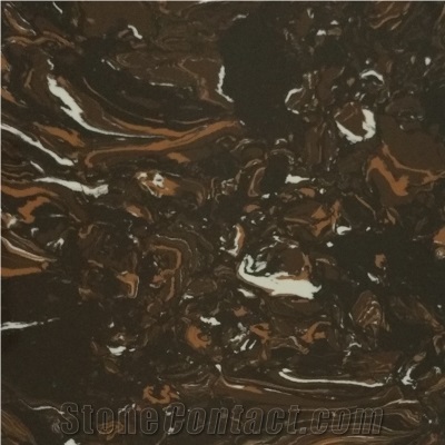 Mocha Coffee Artificial Marble Slab For Kitchen