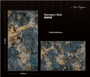 Pretty And Colorful Norway Blue Sintered Stone Slab