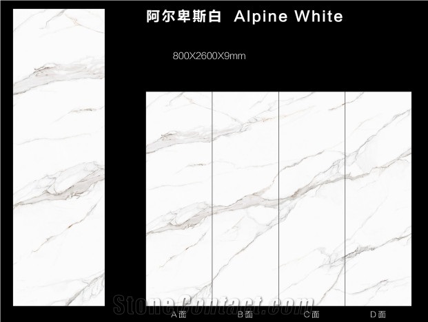 Reliable Quality Alipine White Sintered Stone Polished Slab