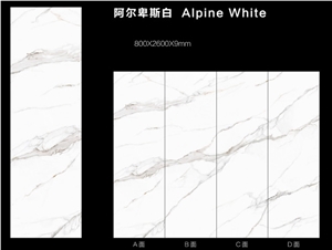 Reliable Quality Alipine White Sintered Stone Polished Slab Reliable Quality Alipine White Sintered Stone Polished Slab