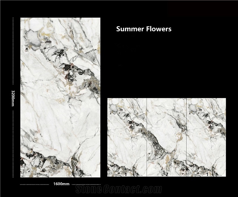 Sintered Stone Summer Flowers Polished Slab