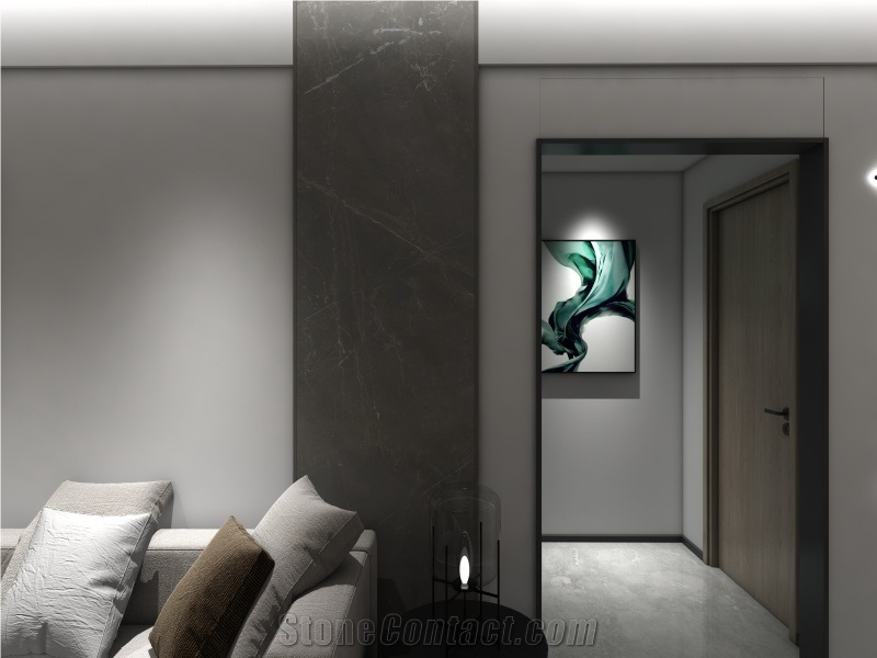 Sintered Stone The Century Dark Grey Polished Slab