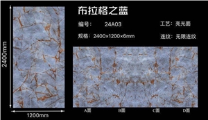 Stable Quality Blue Boulange Sintered Stone Slab