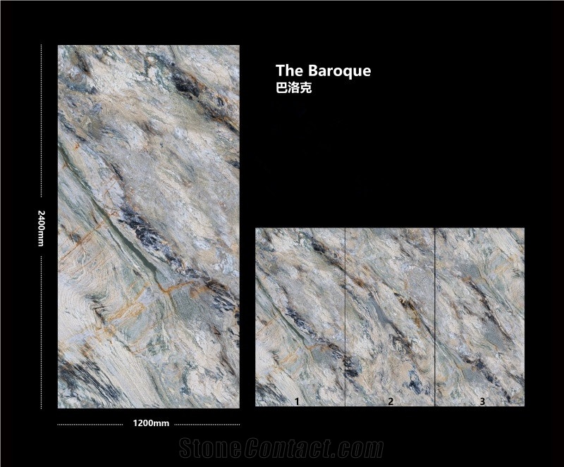 Stable Quality The Baroque Polished Sintered Stone Slab