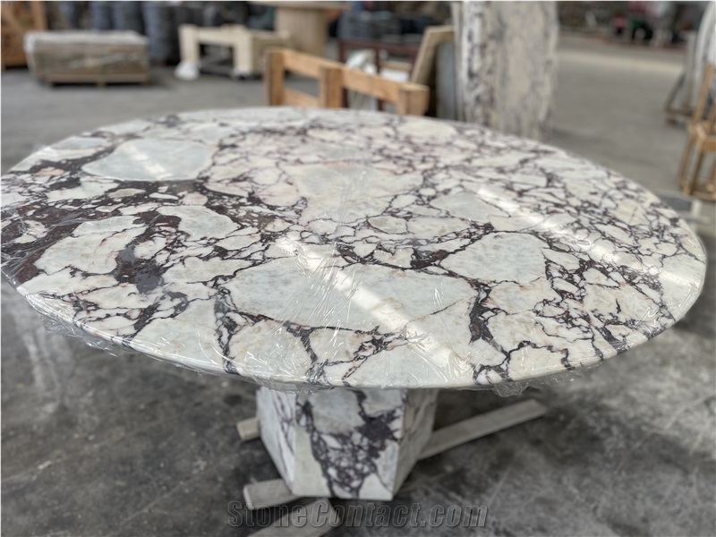 Bvlgari Viola Marble Table Rectangle Round Luxury Showroom