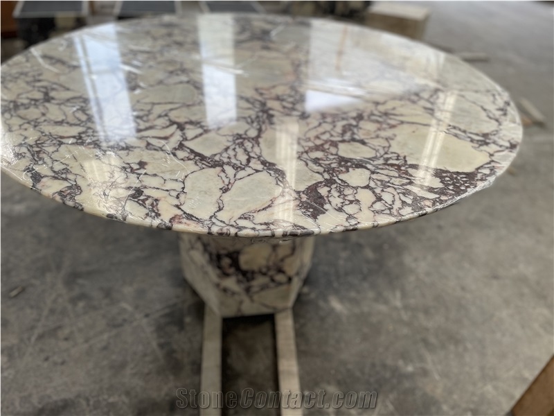 Bvlgari Viola Marble Table Rectangle Round Luxury Showroom